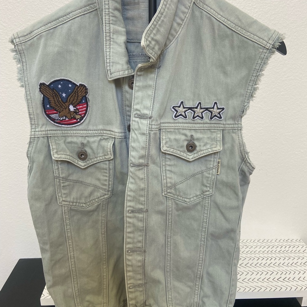 Ring of Fire Gray Denim Vest